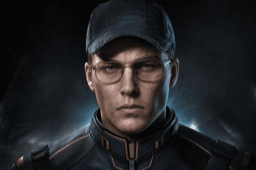 Male cadet portrait with glasses and cap